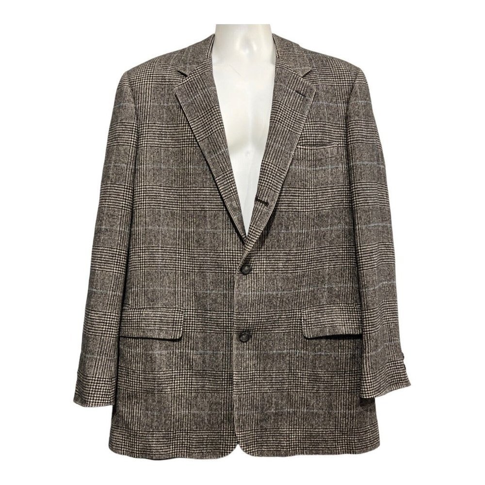 Brooks Brothers Blazer Mens Camel Hair Sport Coat Blazer Houndstooth Jacket